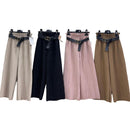 Girls Pleated Full Length Trousers With Belt 33707