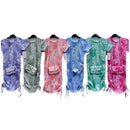 Girls Marble Effect Short Sleeve Dress With Bag 8187