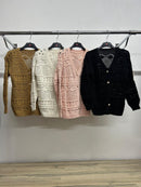 Girls Pearl Button Up Cardigan 6006