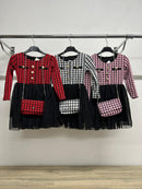 Girls Long Sleeve Dress With Matching Bag 1171