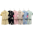 TTC 93452 Girls Floral Embroidered Collared Top And Trouser Set