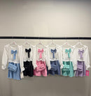 TTC 9229 Girls Frill Sleeve Diamante Dress With Bows