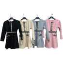 Girls Long Sleeve Tweed Style Dress 8698