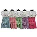 Girls Button Detail Daisy Print Short Sleeve Dress With Matching Bag 9057