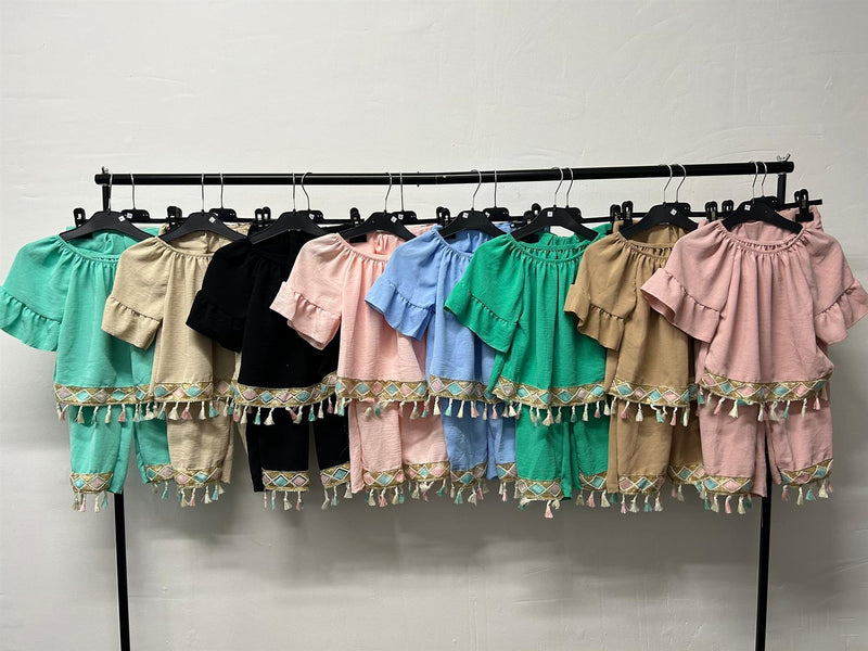Girls Full Length Tassel Co-Ord Set