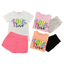 Girls Love T-Shirt And Short Set K-7037