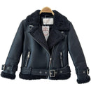 TTC LYLA Aviator Faux Leather Jacket With Fleece Lining