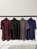 TTC MISBAH Girls Closed Button Up Abaya With Diamante Detailing