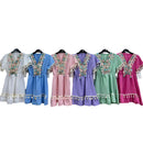 Girls Short Sleeve Boho Style Dress Tassel Detailing 7345