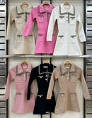 TTC ASIA Button Detail Thick Knit Dress