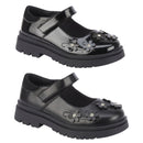 TTC SCALLYWAG Girls Flower Detail School Shoes