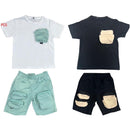 Boys T-Shirt And Short Set Cargo Pockets K-816