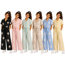 TTC 9349 Girls Embroidered Floral Shirt And Trouser 2 Piece Set