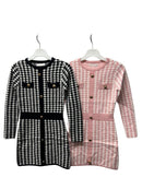 Girls Long Sleeve Dress Knit Material QC1051