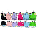 TTC LEANNE Girls Frill Detail Rainbow Top And Shorts Set