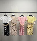 TTC 70667 Ribbed Top Polkadot Print Dress