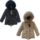 TTC LANA Girls Coat Padded Fleece Lined Waterproof Jacket Faux Fur Hood Fleece Lined