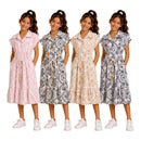 TTC 70562 Girls Floral Print Collared Belted Dress