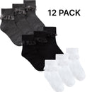 Girls 12 Pack Frilly School Socks