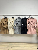 Girls Longline Coat With Matching Belt And Bag 7556