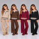TTC 71080 Girls Gingham Trim Half Zip Tracksuit Set