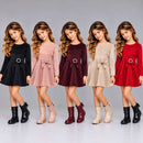 TTC 481 Girls Pearl Buckle Bow Dress