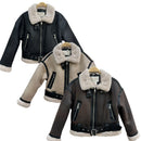 TTC V606 Girls Biker Style Jacket Fleece Lined