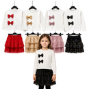TTC JESS Girls Bow Detail Sparkly Top And Skirt Set Sequins