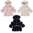 TTC YG009 Girls Faux Fur Detail Coat Jacket With Belt