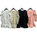 Girls Long Sleeve Button Detail Dress 948