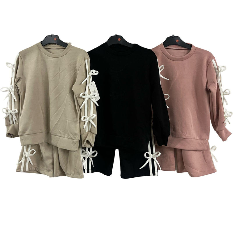 TTC ZARA Girls Bow Detail Top And Trouser Set Tracksuit Co-Ord
