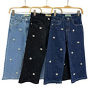 TTC MIKAELA Girls Flower Pearl Detail And Diamante Denim Jeans