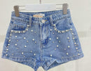 TTC CHLOE Girls Pearl Detail Denim Shorts