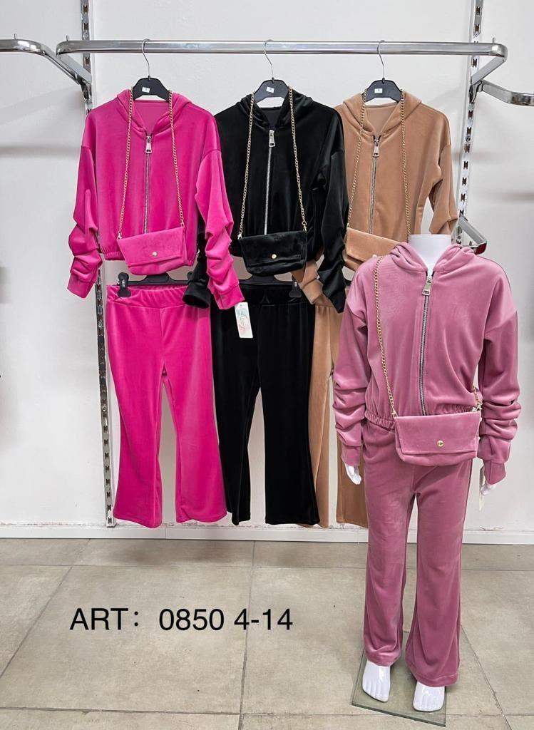Girls Velour Zip Up Co-Ord 0850