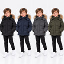 TTC Z6039 Boys Winter Coat Jacket Faux Fur Hood Fleece Lined