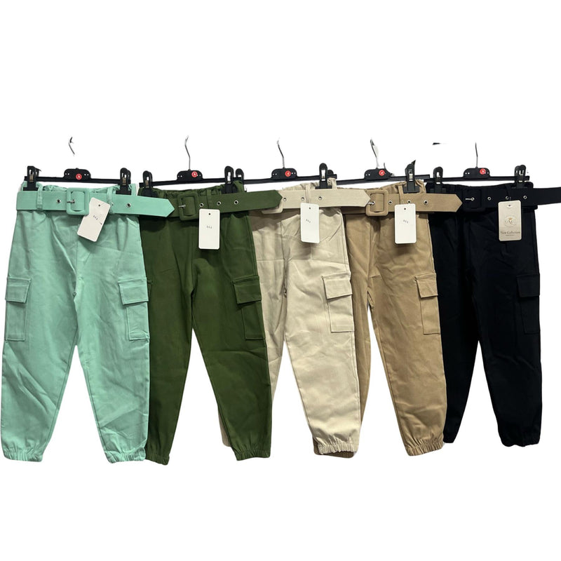 Girls Belted Cargo Trousers 563