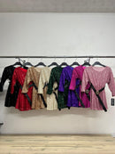 Girls Sparkly Sequin Dress With Belt