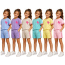 TTC 151 Girls Heart Trim NY Short Set