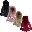 TTC PHEONIX Girls Coat With Faux Fur Detailing Padded Jacket Waterproof Fleece Lined