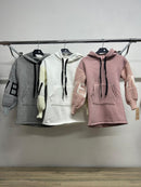 Girls Balloon Sleeve Love Hoodie Fleece Lined 8475