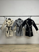 Girls Contrast Stitch Trench Coat 8431