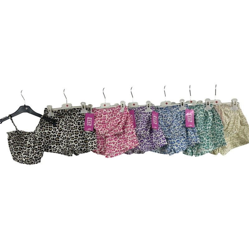 TTC SIENNA Girls Leopard Print Strappy Top And Shorts Set