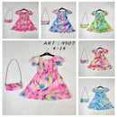 Girls Tie Dye Dress With Matching Bag