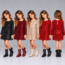 TTC 447 Girls Sequin Bow Back Dress