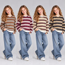 TTC 71109 Girls Striped Layered Sweatshirt