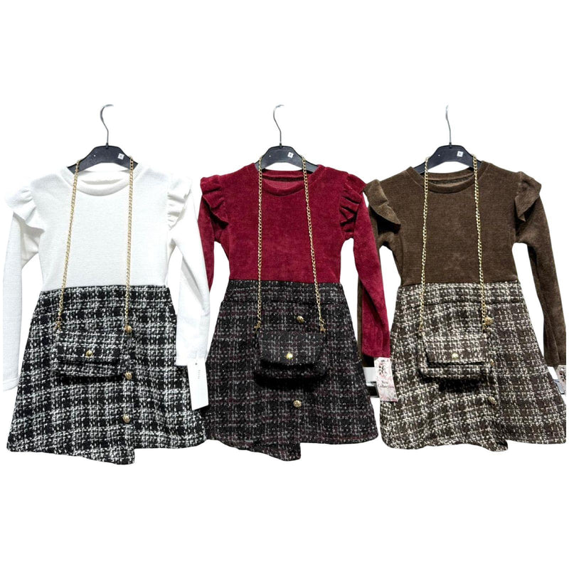 TTC FREYA Girls Thick Dress With Matching Bag