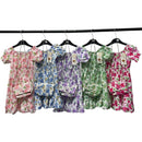 Girls Short Sleeve Flower Print Dress With Matching Bag 5001-7