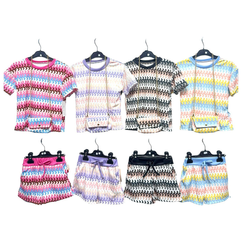 TTC EMELIA Girls Zig Zag Top And Shorts Set