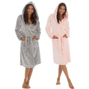 Ladies Plush Fleece Hooded Robe