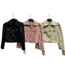 Girls Faux Leather Button Up Jacket 645